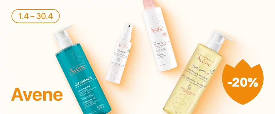 С 1 по 30 апреля скидка 20% на выделенные косметические средства линейки AVENE