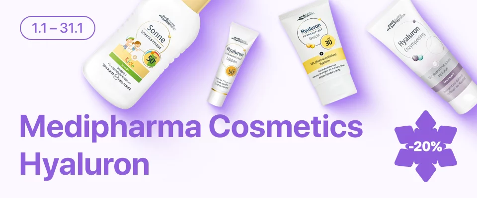 С 1 по 31 января скидка 20% на выделенный ассортимент косметики Medipharma Cosmetics Hyaluron 