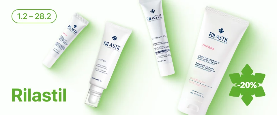 С 1 по 28 февраля скидка 20% на выделенные косметические средства линейки Rilastil