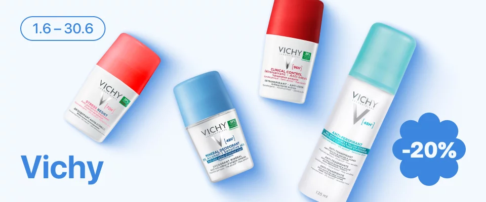 С 1 по 30 июня скидка 20% на выделенные косметические средства линейки Vichy
