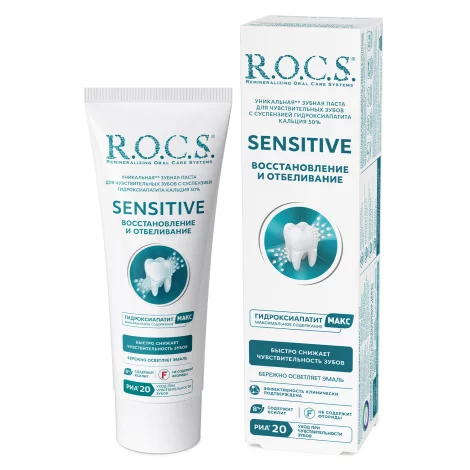 ROCS Sensitive зубная паста Восстановление и отбеливание 94г