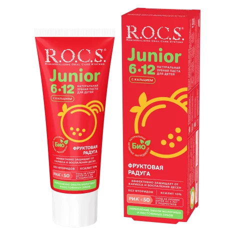 ROCS Junior зубная паста Фруктовая радуга 6-12лет 74г