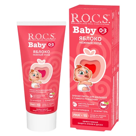 ROCS Baby зубная паста Нежный уход яблоко 0-3лет 45г