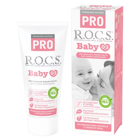ROCS PRO Baby зубная паста Нежный уход минеральная защита 0-3лет 45г