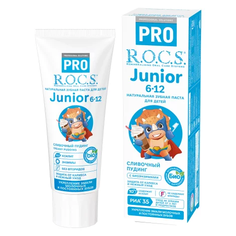 ROCS PRO Junior зубная паста Сливочный пудинг 6-12лет 74г