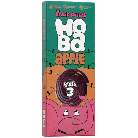 Конфеты фруктовые ХОБА яблоко 30г