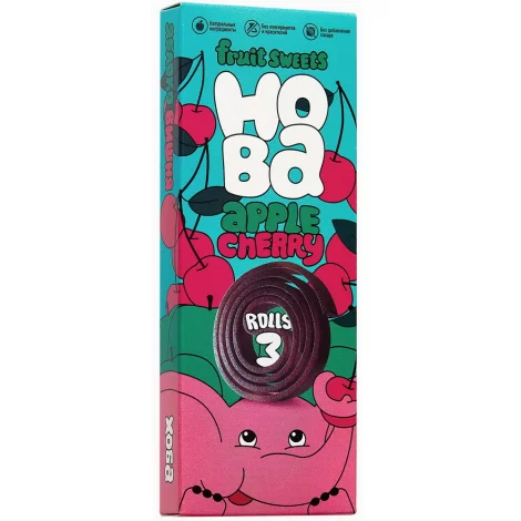 Конфеты фруктово-ягодные ХОБА яблоко-вишня 30г