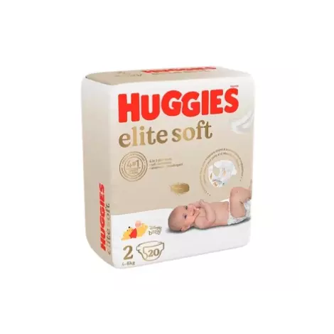 Детские одноразовые подгузники для новорожденных Huggies Elit Soft 4-6кг 20шт