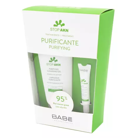 LABORATORIOS BABE PURIFYING STOP AKN Набор Гель очищающий для умывания 200мл + Гель точечного прим. 8мл подарок