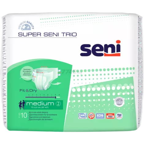 Seni Super Trio подгузники для взрослых medium 10шт