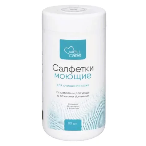 Wellcare Салфетки моющие для очищения кожи №80