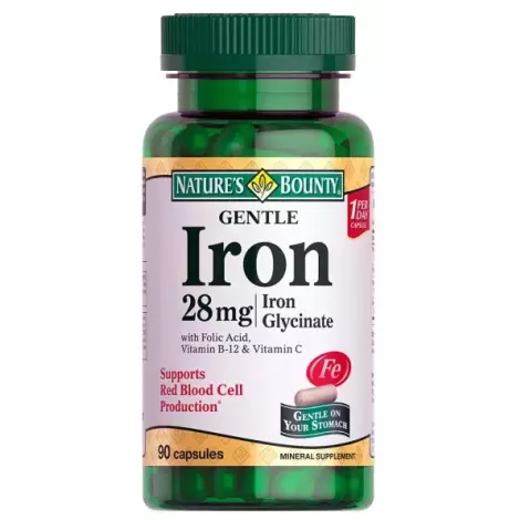 Nature's Bounty Легкодоступное железо капс. 28мг №90